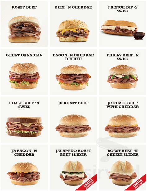Arnys menu - Arby's new line of Bourbon BBQ sandwiches debuted a couple of weeks before today's launch of the Wagyu burgers, loaded fries, and roast beef sandwich, but these limited-time items are currently still …